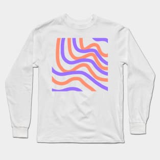 Purple red stripes art design Long Sleeve T-Shirt